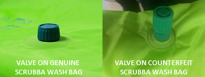 Beware of counterfeit Scrubba wash bags