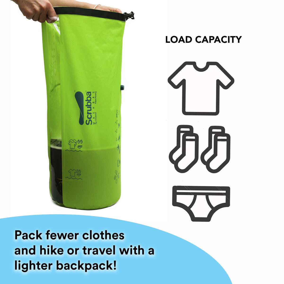  Scrubba Portable Wash Bag Kit (5 Pieces) – Hand