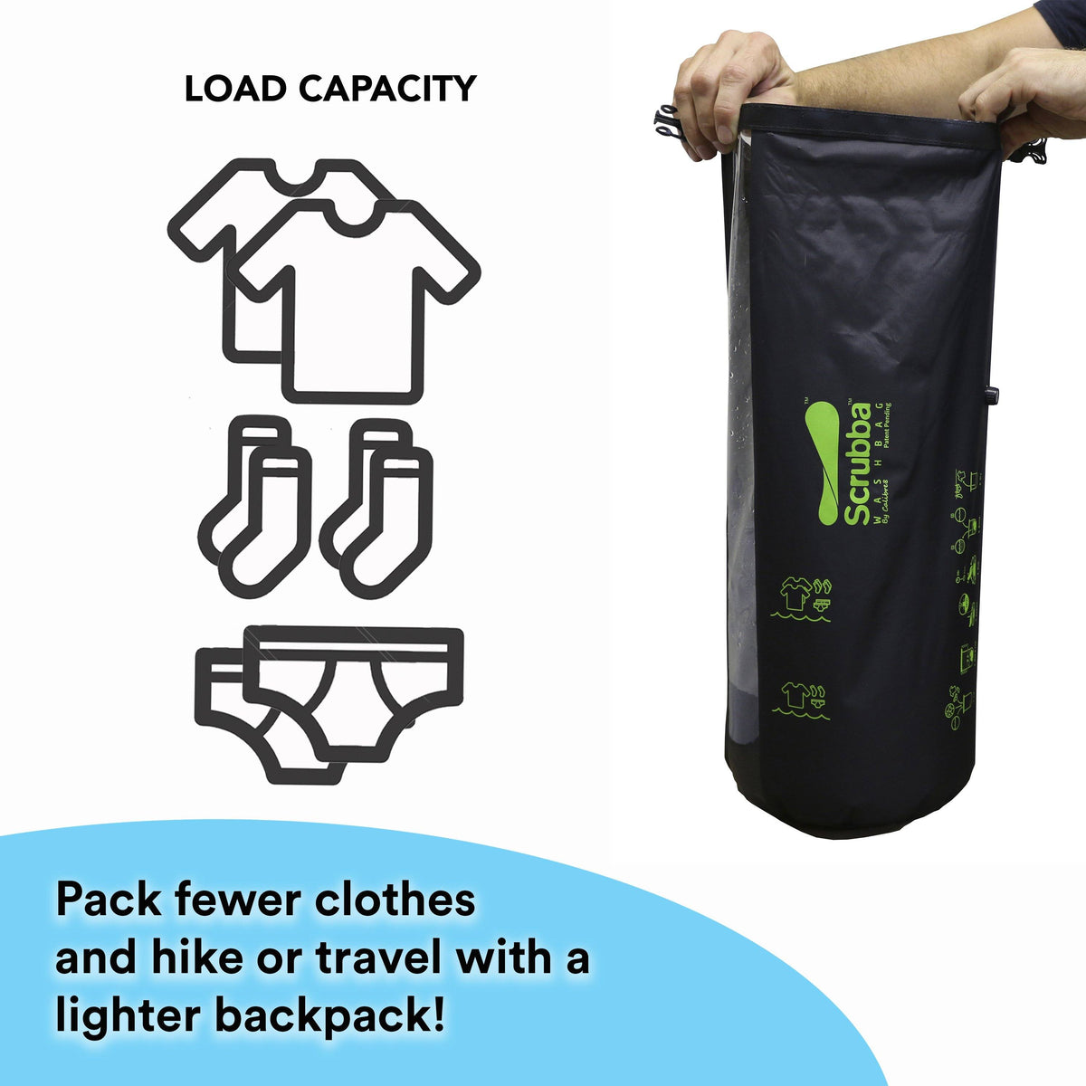 Scrubba Wash Bag MINI Ultra-Compact Washing Machine - Ideal For Travel,  Camping & Hiking