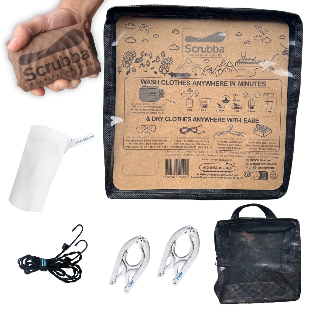 Scrubba Tactical Wash & Dry Kit - A portable washing machine & dry kit