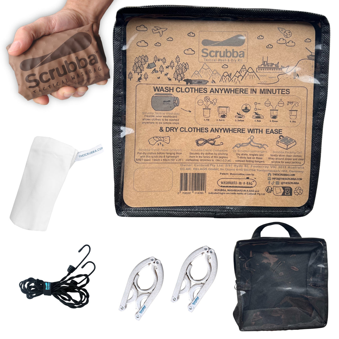 Scrubba Tactical Wash & Dry Kit - A portable washing machine