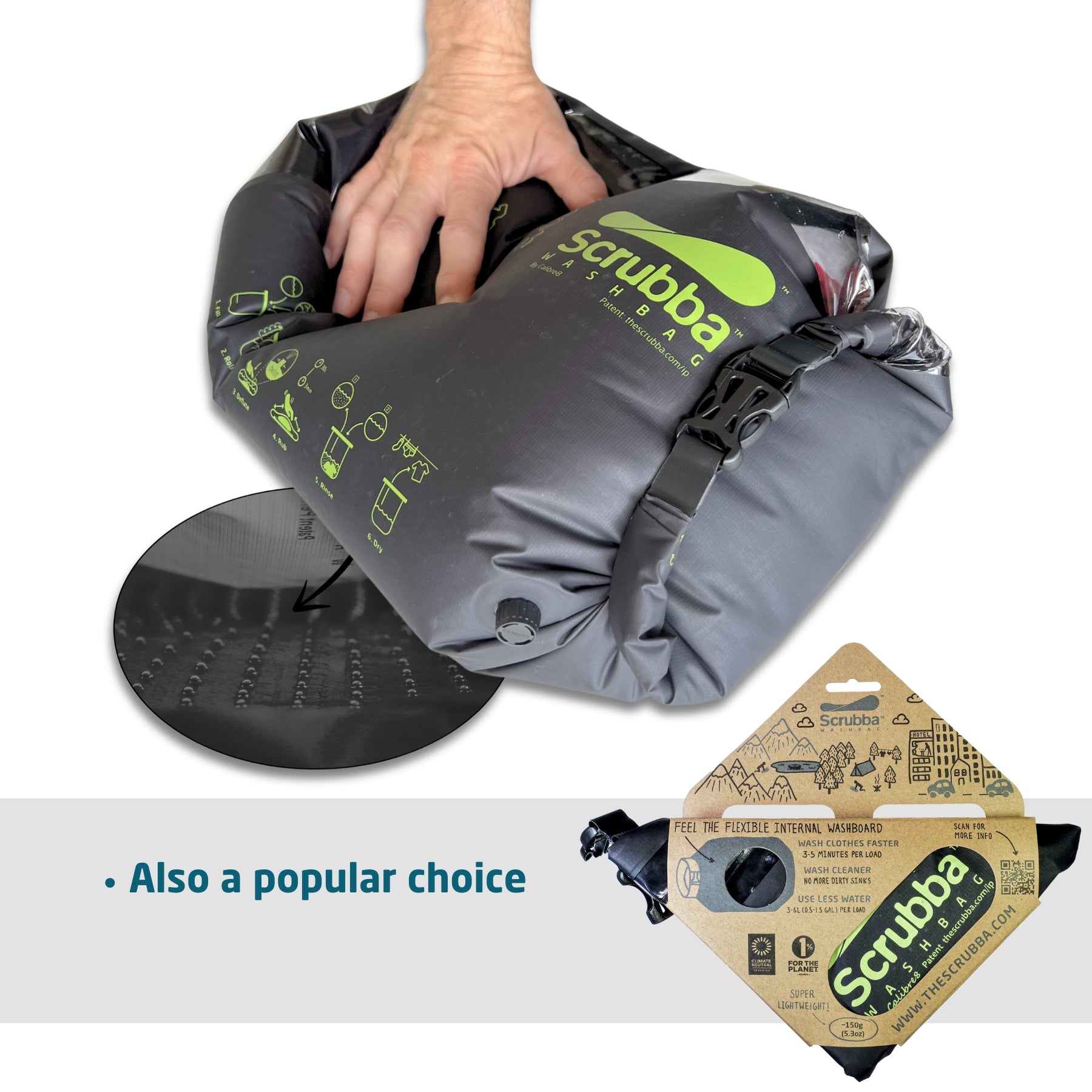 Scrubba Wash Bag - travel washing machine (black)