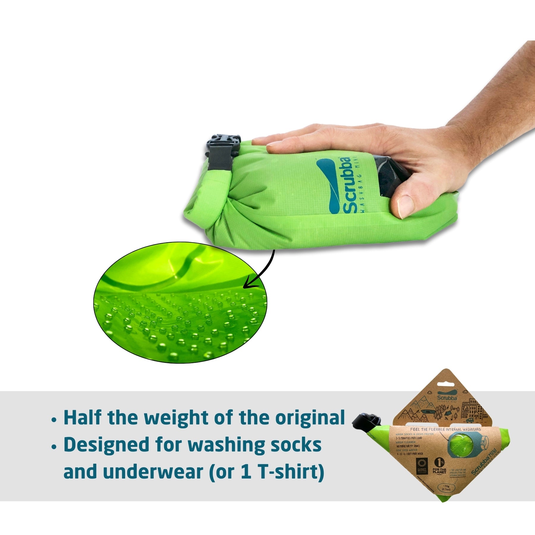 Scrubba wash bag MINI - tiny travel washing machine for travel